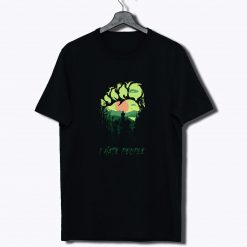 I Hate People Funny Bigfoot Alien Middle Finger T Shirt