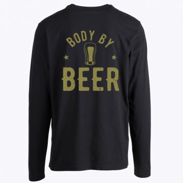 Body By Beer Joke Logo Distressed Longsleeve