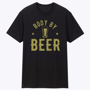 Body By Beer Joke Logo Distressed T Shirt