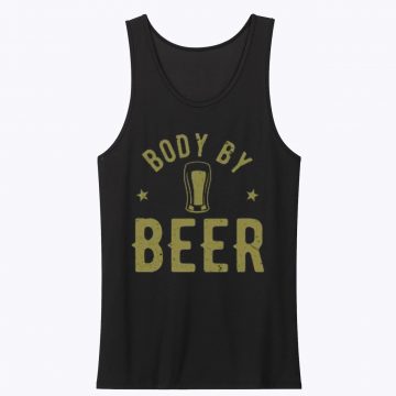 Body By Beer Joke Logo Distressed Tank Top
