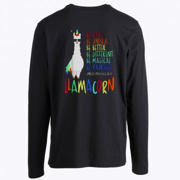Funny Cute Llama Unicorn Long Sleeve Tee