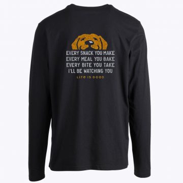 Life is Good Mens Crusher Pet Long Sleeve Tee