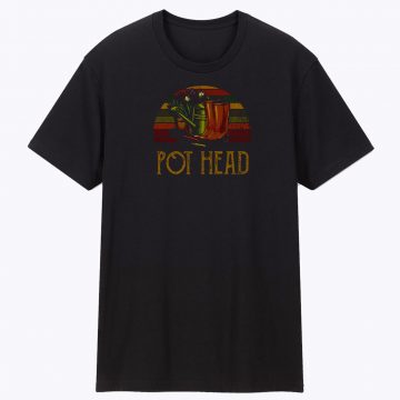 Pot Head Gardening Flowers Vintage Retro Sunset T Shirt