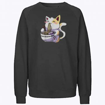 Ramen Cat Shirt Kawaii Anime Japanese Noodle Cat Lovers Funny Sweatshirt