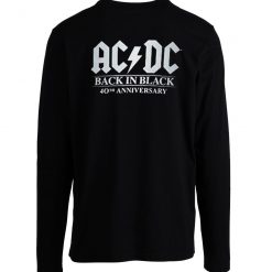 Acdc Official Back In Black Longsleeve