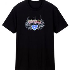 Aerosmith Blue Heart Black T Shirt