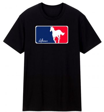 Deftones Blue Red Baseball Style Logo T Shirt