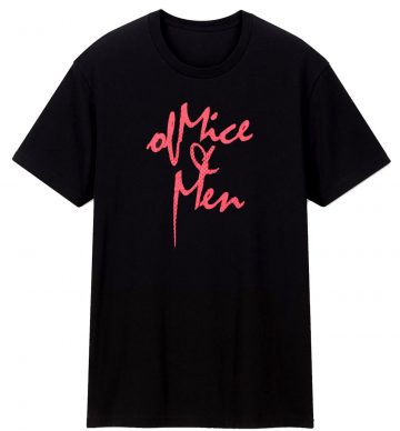 Of Mice And Men Pink Script T Shirt