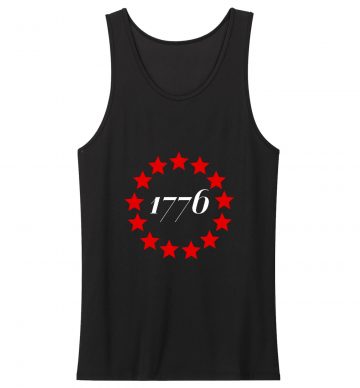 Black Patriotic 1776 With Betsy Ross Flag Tank Top