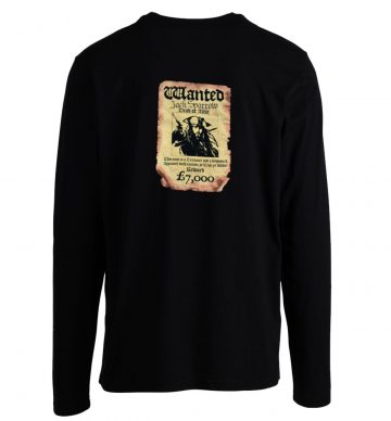 Wanted Captain Jack Sparrow Pirates Of The Caribbean Longsleeve