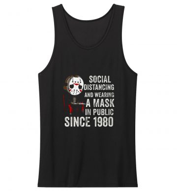 Social Distancing Funny Horror Tank Top