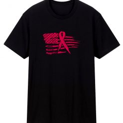 Pink Ribbon Flag T Shirt