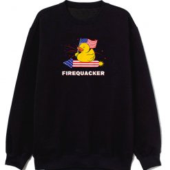 Funny Rubber Duck Usa Patriotic Firequacker 4th Of July Sweatshirt