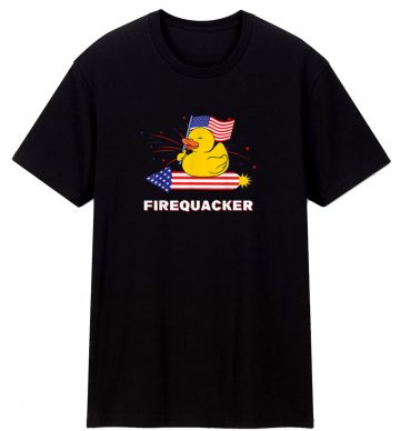Funny Rubber Duck Usa Patriotic Firequacker 4th Of July T Shirt