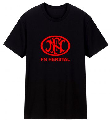 Fn Herstal Firearms Guns Red Logo T Shirt