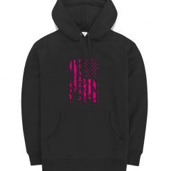 Pink Ribbon Flag Breast Cancer Awareness October Month Hoodie