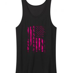 Pink Ribbon Flag Breast Cancer Awareness October Month Tank Top