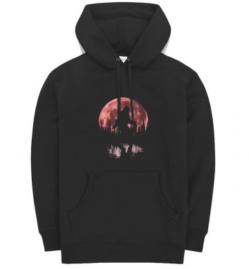 Bigfoot Moon Graphic Night Forest Hoodie