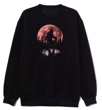 Bigfoot Moon Graphic Night Forest Sweatshirt