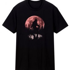 Bigfoot Moon Graphic Night Forest T Shirt