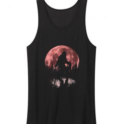 Bigfoot Moon Graphic Night Forest Tank Top