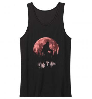 Bigfoot Moon Graphic Night Forest Tank Top