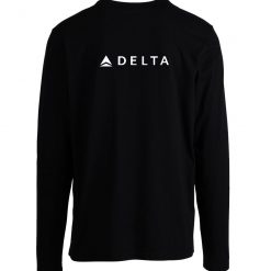 Delta Airlines White Logo Us Aviation Longsleeve