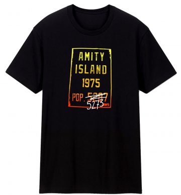 Jaws Mens Amity Island 1975 Population 5273 T Shirt