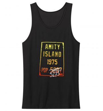 Jaws Mens Amity Island 1975 Population 5273 Tank Top