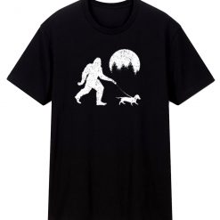 Bigfoot Walking Wiener Dog T Shirt