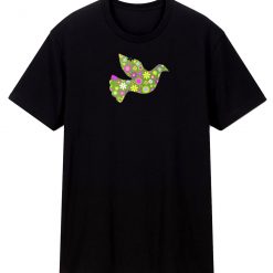 Peace Floral Bird Flower Peace Symbol T Shirt