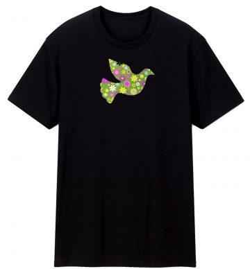 Peace Floral Bird Flower Peace Symbol T Shirt