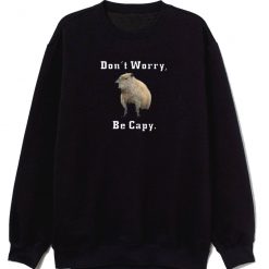 Capybara Dont Worry Be Capy Funny Sweatshirt