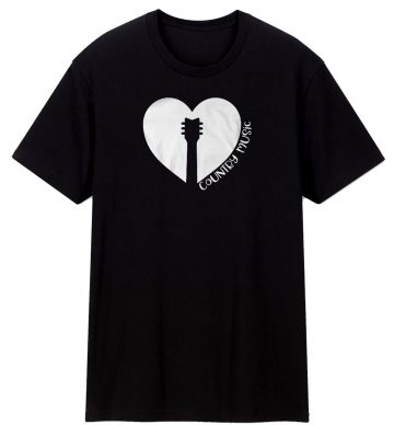 Love Country Music Heart Guitar T Shirt