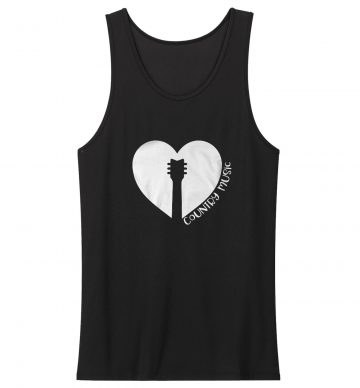 Love Country Music Heart Guitar Tank Top