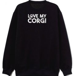 Love My Corgi Paw Print Dogs Sweatshirt