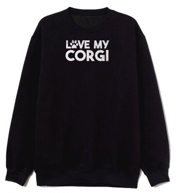 Love My Corgi Paw Print Dogs Sweatshirt