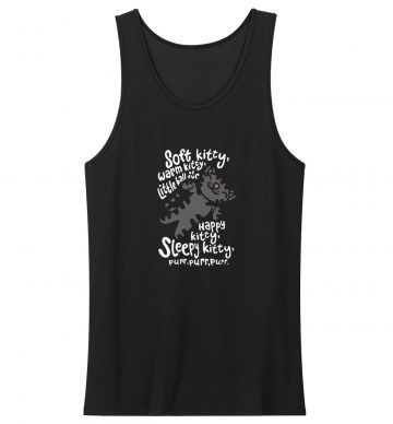 The Big Bang Theory Soft Kitty Sheldon Cooper Charcoal Adult Tank Top