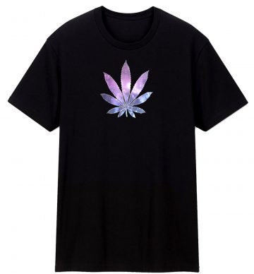 Galaxy Marijuana Leaf T Shirt