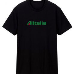 Alitalia Retro Logo Italian Airline T Shirt