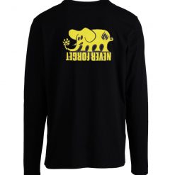 Never Forget Skate Yellow Elephant Retro Longsleeve