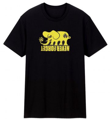 Never Forget Skate Yellow Elephant Retro T Shirt