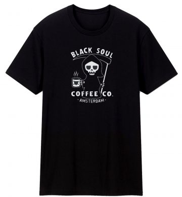 Amsterdam Black Soul Cafe Grim Reaper T Shirt